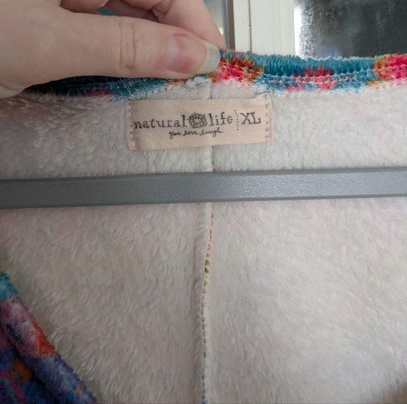 Natural Life One Piece Zip Up Fleece Pajama Lounge Outfit - Picture 4 of 6